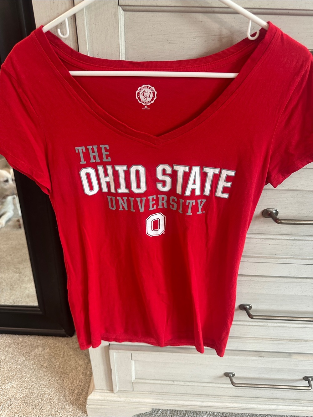 Ohio State University Red V-Neck Women's Tee